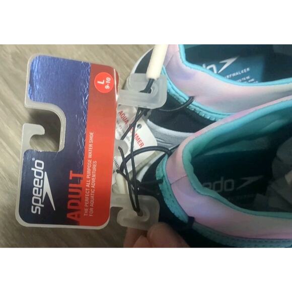 NEW ~ ADULT Large (9-10) ~ Speedo Water Shoes ~GRAY PINK TURQUOISE Beautiful! - Picture 12 of 13